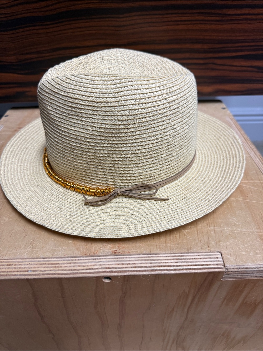 San Diego Hat Company Natural Straw Sun Hat with Gold Accent